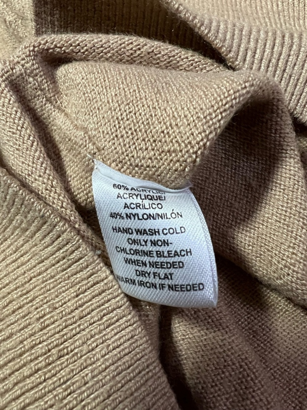 Beige / Tan Cozy Minimalist Timeless Chic Oversized Crewneck Sweater - Picture 4 of 9